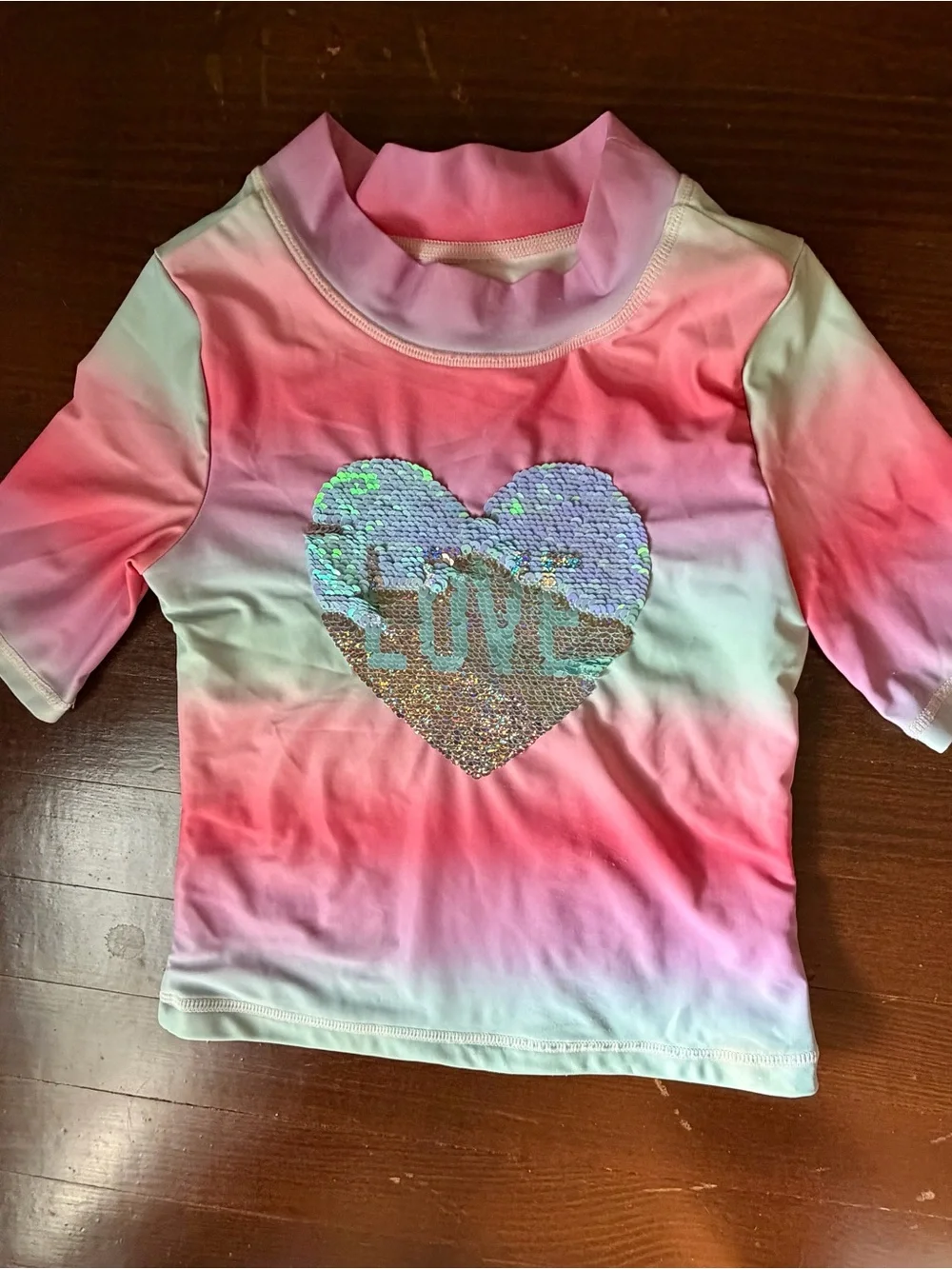Girl’s Size 7 Carter’s Swimset with Rash Guard (SPF 50)